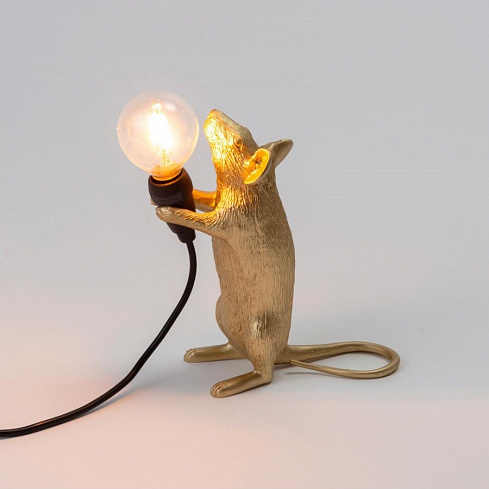 Настольная лампа Seletti Mouse Lamp Standing GOLD USB Mouse Lamp 15230