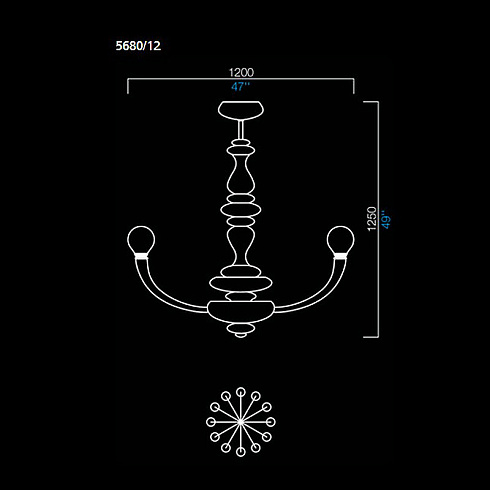 Люстра Barovier & Toso 5680/12/BC PIGALLE