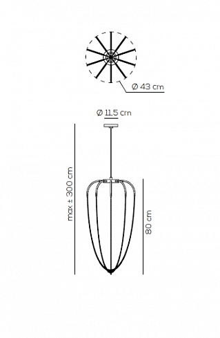 Подвесной светильник Axo Light ALYSOID 43 Brass Alysoid SP ALYS43 AN OT LED