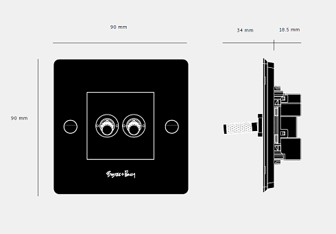 Выключатель Buster and Punch 1G / Cross / With B+P Logo / Black  Switches CTK-143458