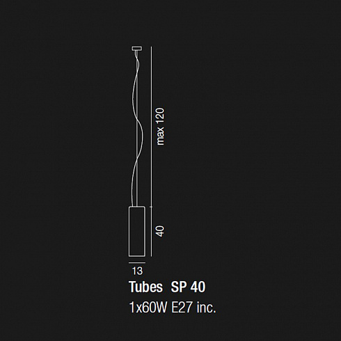 Подвесной светильник Vistosi SP TUBES 40 FU NI TUBES