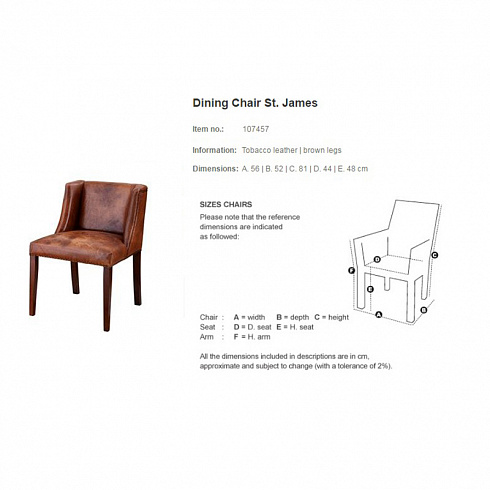Обеденный стул Eichholtz St. James St. James 107457