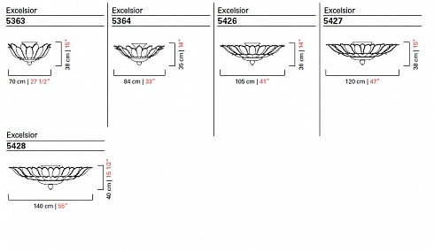 Потолочный светильник Barovier & Toso 5426 Excelsior 5426/CR/OG