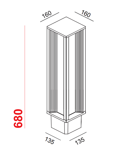 Уличный светильник AUGENTI Orion TL 36W 2700K on/off  Orion 484F0/HR35PO
