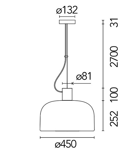 Подвесной светильник Flos Bellhop Glass cioko Bellhop F1081026