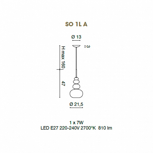 Подвесной светильник Light4 Carnival SO 1L A crystal Carnival CARSO1LACR