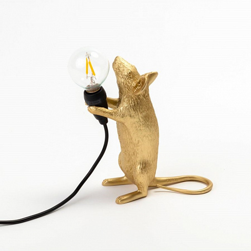 Настольная лампа Seletti Mouse Lamp Standing GOLD USB Mouse Lamp 15230