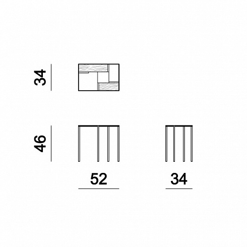 Приставной столик Arketipo Stijl Stijl 5703001-09 titanio/sucupira
