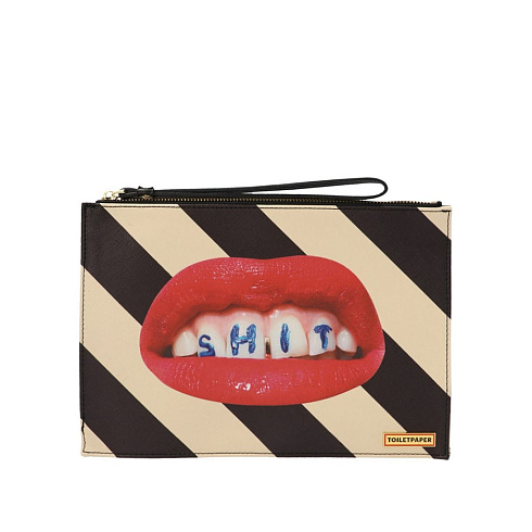 Клатч Seletti Shit Striped Toiletpaper Bag 02585