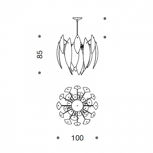 Люстра IDL 430/100 chrome Paradise