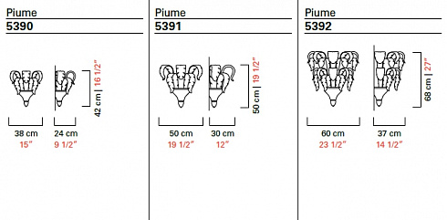 Настенный светильник Barovier & Toso 5390 Piume 5390/OB/OG