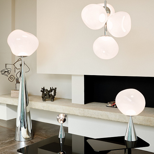 Торшер Tom Dixon Melt Cone Fat Opal/Silver LED Melt MES01OP-FUN05M2