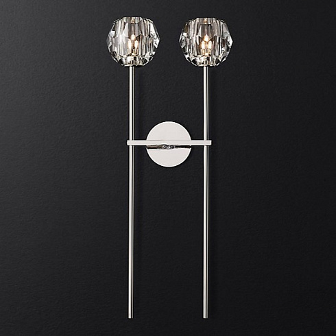Бра Restoration Hardware Boule De Cristal Grand Double Sconce Polished Nickel Boule De Cristal 10002290 PN