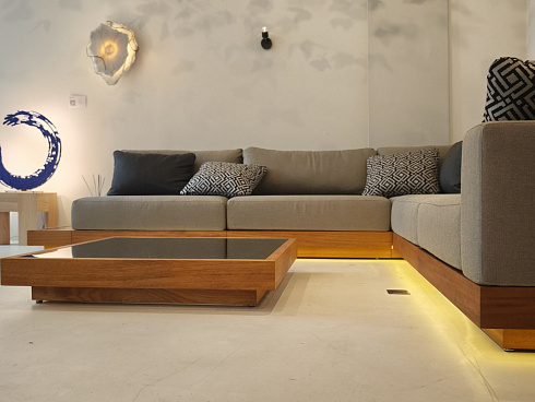 Уличный диван Delight Collection Outdoor Sabbia Sabbia Sabbia Sofa with LED
