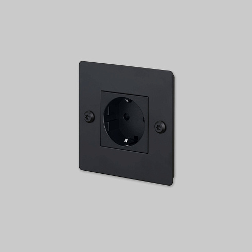 Розетка Buster and Punch 1G / Schuko Type F / Linear / Without B+P Logo / Black Sockets CSC-024191