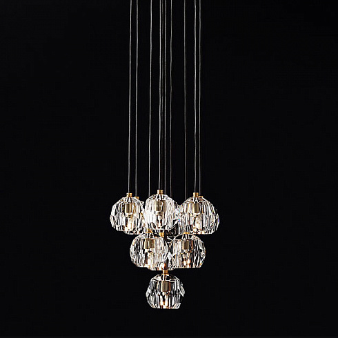 Подвесной светильник Restoration Hardware Boule De Cristal Round Cluster 14" Lacquered Burnished Brass Boule De Cristal 68860062 LBB