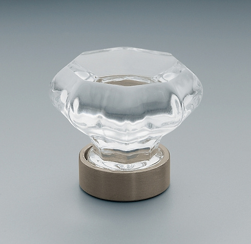 Ручка-кнопка Restoration Hardware Traditional Glass d.3.2 Satin Nickel Traditional 24060213 BN