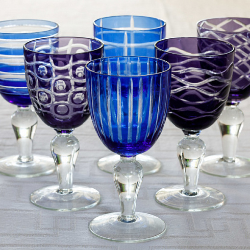Набор Pols Potten Wine glass cobalt Glasses 140-230-114