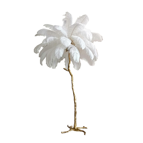 Торшер Delight Collection BRFL5014 white Ostrich Feather BRFL5014 white/antique brass