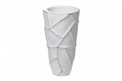 Кашпо dсм белое с серебром Garda Decor ZSC872-19WH 