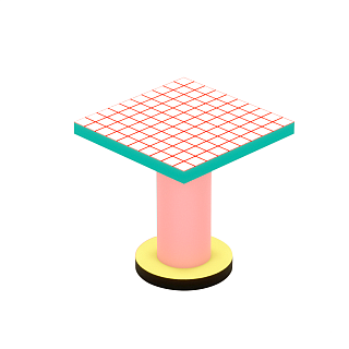 Superlounge Table Red Grid
