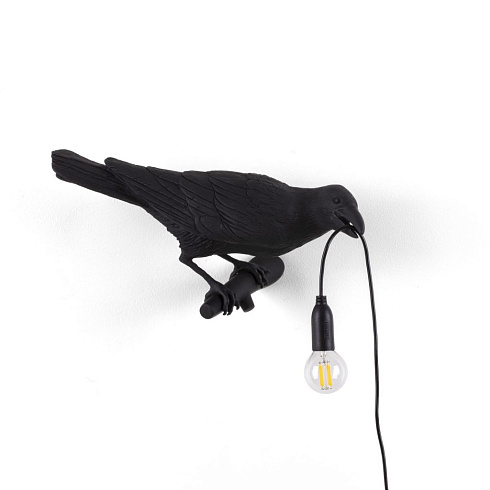 Настенный светильник Seletti Bird Looking Right Black Outdoor Bird Lamp 14728