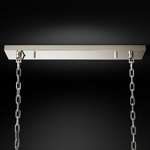 Люстра Restoration Hardware 1920s Odeon Clear Glass Fringe Rectangular 40" Grey Iron 1920s Odeon 68290394 IRON