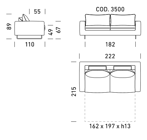 Диван Dienne Salotti Club 3500 RAL 8023 Views II