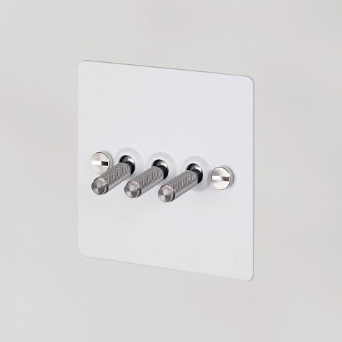 Выключатель Buster and Punch 3G Toggle White/steel Switches UK UK-TO-CO-3G-WH-ST-A