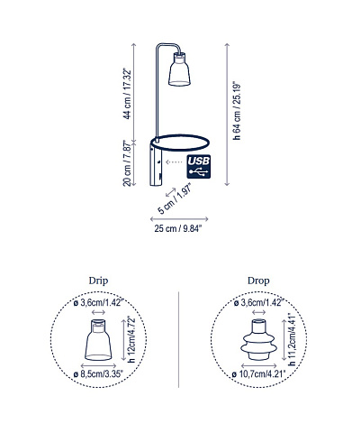 Настенный светильник Bover Drop A/03 Frosted Drip-Drop 2590300757