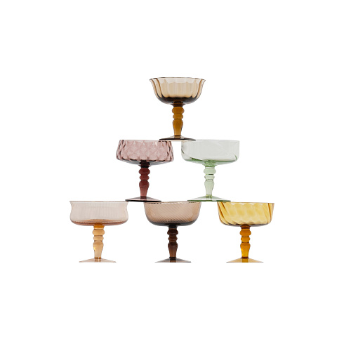 Набор бокалов Bitossi Home Diseguale Amber/Pink set of 6 Diseguale MCV02022