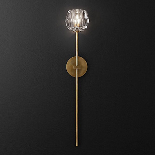 Boule De Cristal Grand Single Sconce Lacquered Burnished Brass