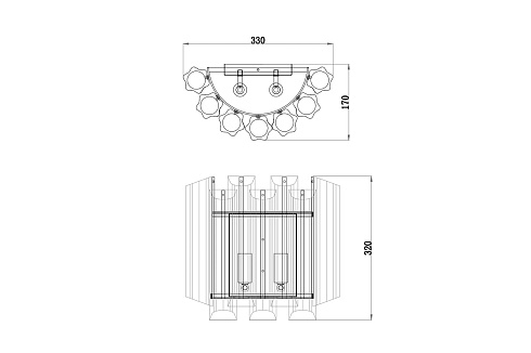 Бра Garda Decor 20MB3451-2AMBER* 