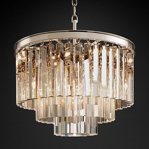 Люстра Restoration Hardware 1920s Odeon Clear Glass Fringe 3-Tier Polished Nickel 1920s Odeon 68060496 PN