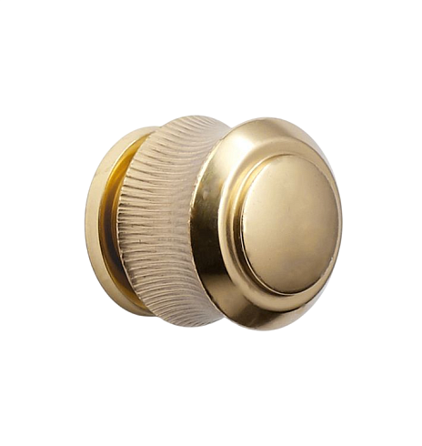 Ручка-кнопка Rejuvenation Rigdon with Round Backplate Aged Brass  Rigdon 7657503