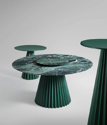 Журнальный столик Midj Plisse H40 D50 Bulgaro Red / veneered Stained Desert Plisse T2220CT40L+FP+I61