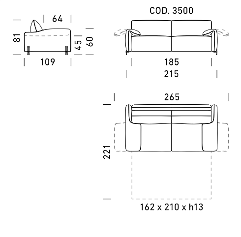 Диван Dienne Salotti Cloud 3500 Views II