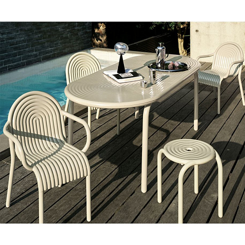 Стол Tom Dixon Groove Obround Putty Groove GRDT01PU-M1