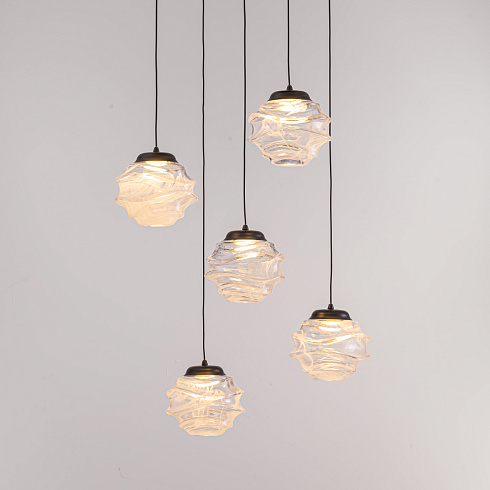 Подвесной светильник Delight Collection MD25030003-5A matt black/clear MD25030003