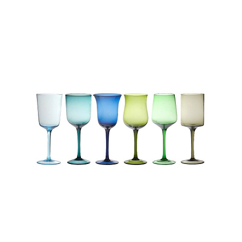 Набор бокалов Bitossi Home Nuance Blue/Green H.23.5 cm set of 6 Diseguale MCV01201