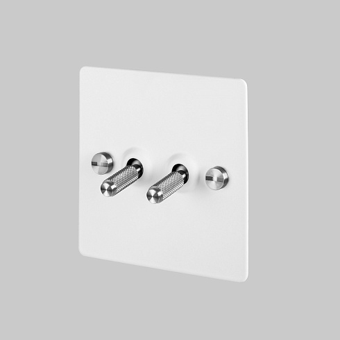 Выключатель Buster and Punch 2G Toggle White/steel Switches UK UK-TO-CO-2G-WH-ST-A
