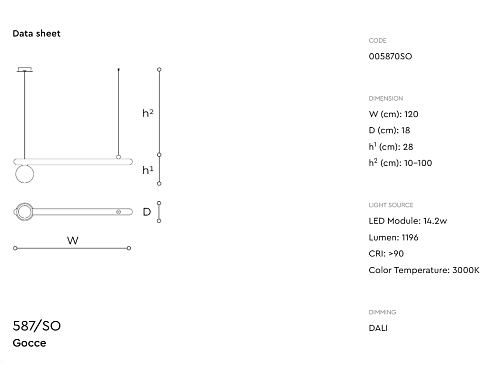 Подвесной светильник Italamp Gocce 587/SO Grey Gocce 005870SO 002