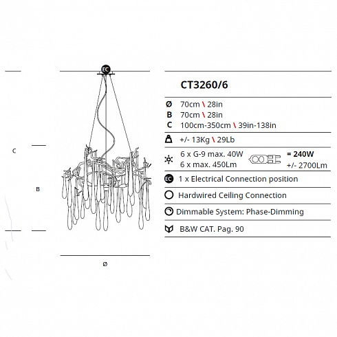 Люстра Serip CT3260/6 FO/10 Aqua CT 3260/6 FO/10