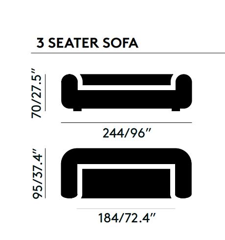 Диван Tom Dixon Plump 3 - Configuration 2 - Grey (Kvadrat Hero 2 0212) Plump PLFS02BLHE0212