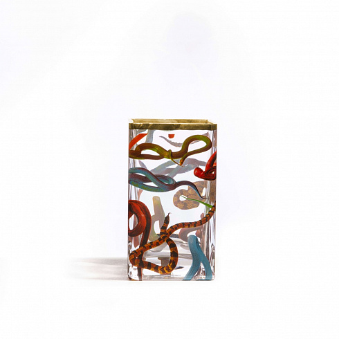 Ваза Seletti Snakes Small Toiletpaper Glass Vase 14121