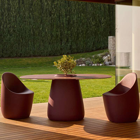 Уличный стол Qeeboo Cobble 160 HPL Indian Red Cobble 63011IR