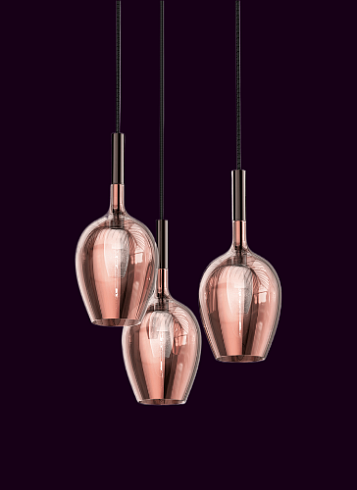 Подвесной светильник Italamp Rosè 3050/S3 Rose Gold Coating / Iron Grey Rosè 03050S30 003