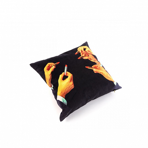 Подушка Seletti Lipstick Black Toiletpaper Cushion 02336