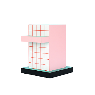 Supersidetable Red Grid