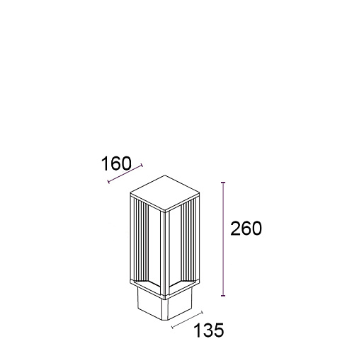Уличный светильник AUGENTI Orion TL 14W 2700K on/off  Orion 474F0/HR50PO